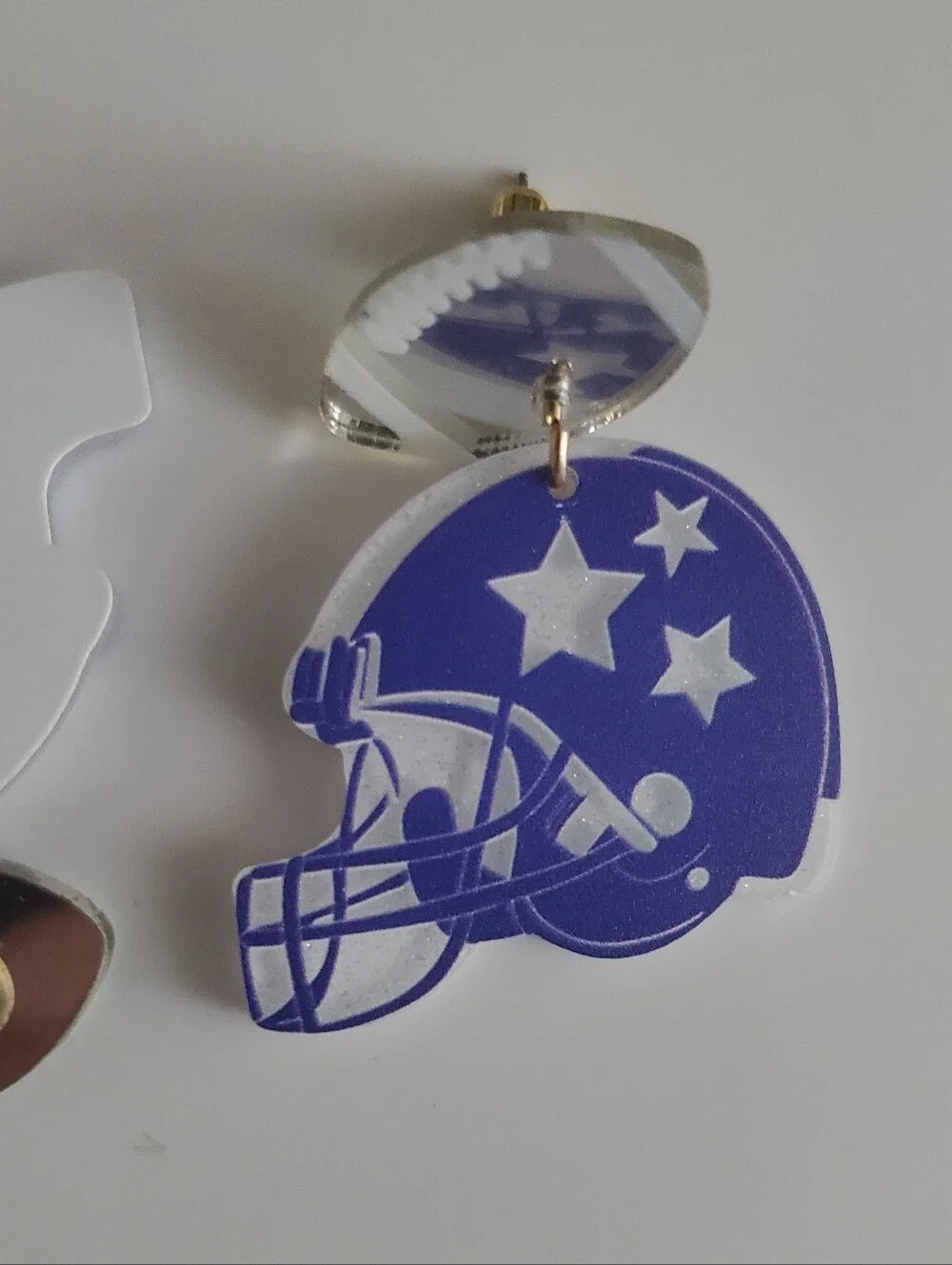 **SALE** Blue Football Helmet Earrings